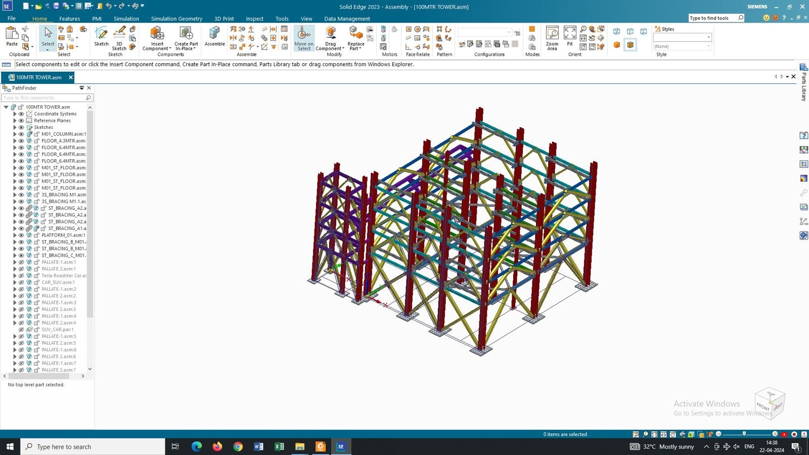 3D model of a refinery equipment support structure